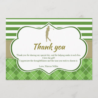 Vielen Dank Karte grüner Goldgolf personalisiert