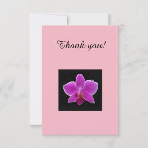 Vielen Dank Karte mit Fuchsienrosa Orchidee