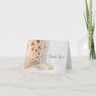 Vielen Dank Karte mit weich goldenen Luchs Pfoten