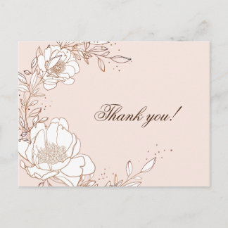 Vielen Dank Karte Peony Rose Gold Prägung