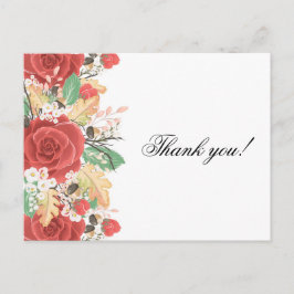 Vielen Dank Karte rote Rose Herbstliche Herbstlaub