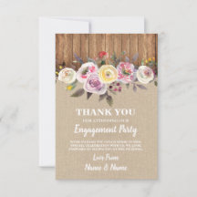 Vielen Dank Karten Burlap Wood Watercolor Blume