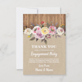 Vielen Dank Karten Burlap Wood Watercolor Blume