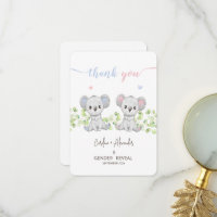 Vielen Dank Karten für Koala Gender Reveal Party.