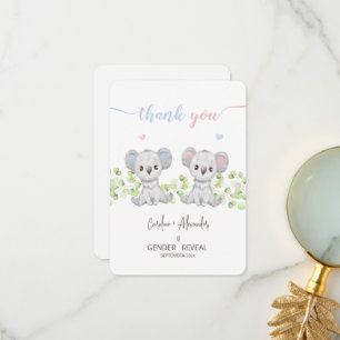 Vielen Dank Karten für Koala Gender Reveal Party.
