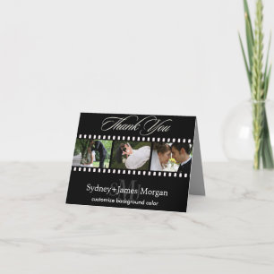 Vielen Dank Karten, Hochzeit Fotos+Monogramm Dankeskarte