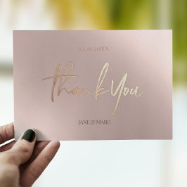 Vielen Dank Karten Imitate Foil Rosegold Postcard