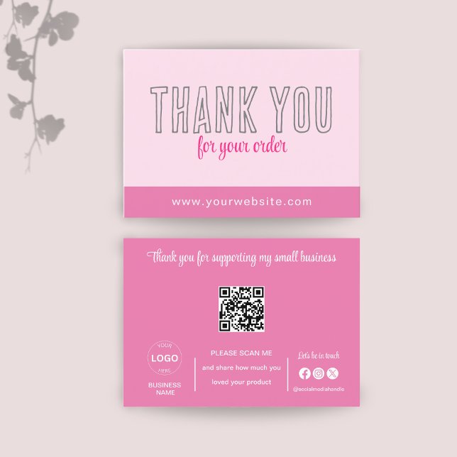 Vielen Dank Karten Qr-Code Logo Pink Business (Von Creator hochgeladen)