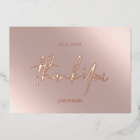 Vielen Dank Karten Real Foil Rosegold Pink