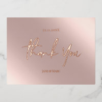 Vielen Dank Karten Real Foil Rosegold Postcard