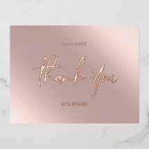 Vielen Dank Karten Real Foil Rosegold Postcard