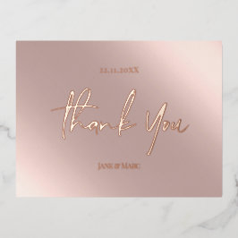 Vielen Dank Karten Real Foil Rosegold Postcard
