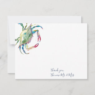 Vielen Dank Karten Watercolor Blue Crab