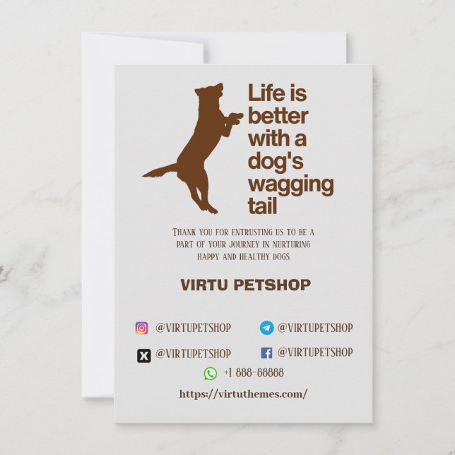 Vielen Dank, Kartenhändlerhund Dankeskarte (Vorderseite)