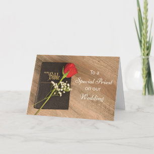 Vielen Dank Katholischer Priester für Hochzeitsbib Karte