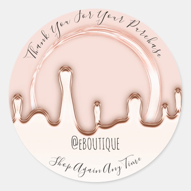 Vielen Dank Kauf Boutique Nails Handmade Tropfen Runder Aufkleber (Vorderseite)