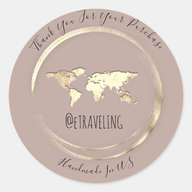 Vielen Dank Kauf Rose World Map Reisespiel Runder Aufkleber (Vorderseite)