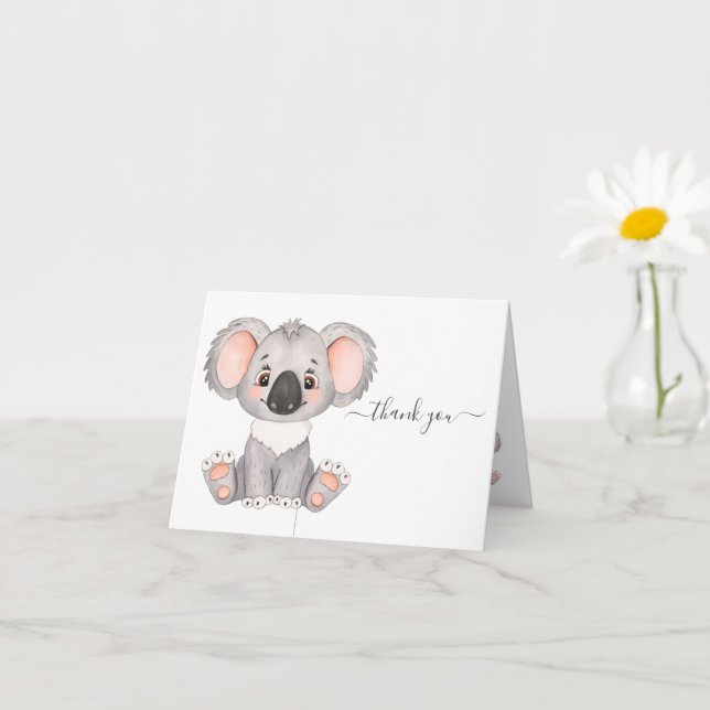 Vielen Dank, Koala Watercolor Card Karte (Kleines Gewächs)
