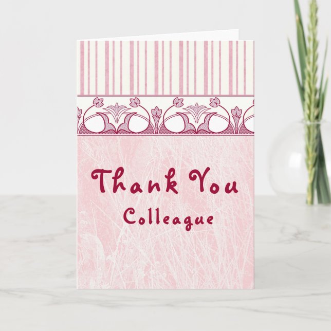Vielen Dank, Kollege Blank Card Pink mit Border Dankeskarte (Vorderseite)