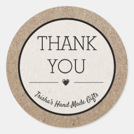 Vielen Dank Kraft Paper Design Small Business Runder Aufkleber