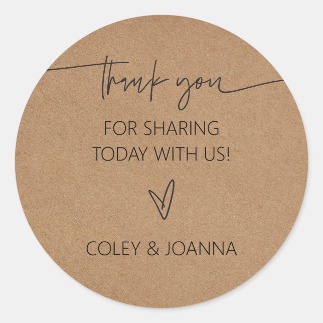 Vielen Dank, Kraft Paper Stickers (Vorderseite)