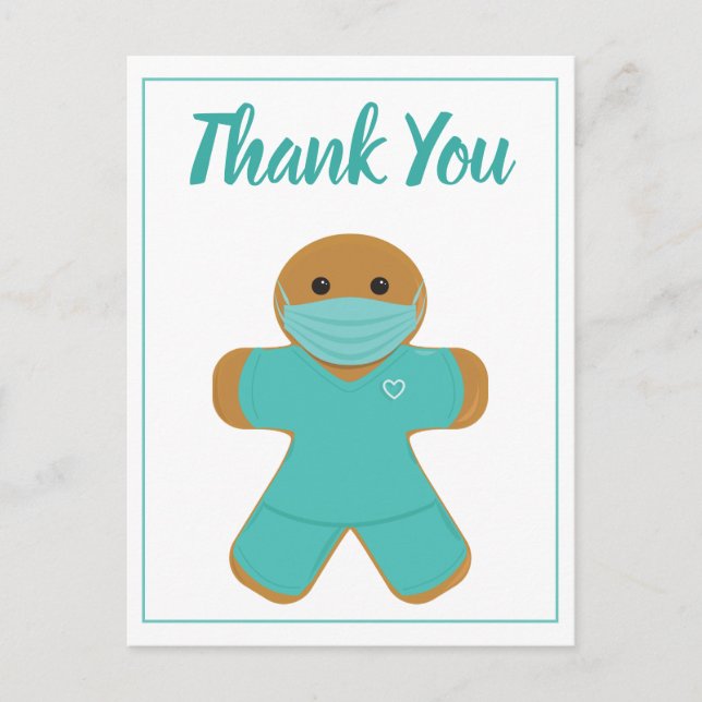 Vielen Dank, Krankenpfleger Doktor Gingerbread Man Postkarte (Vorderseite)