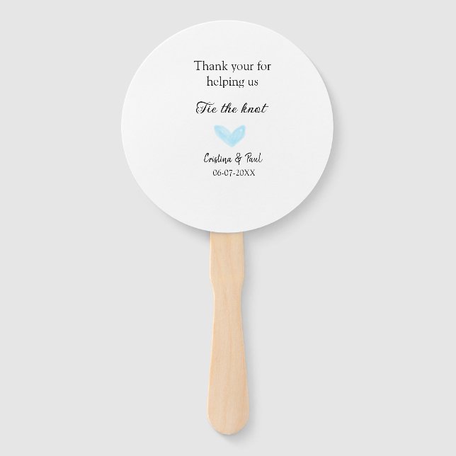 Vielen Dank Krawatte der Knoten blauen Herz Hochze Fächer (Vorderseite)