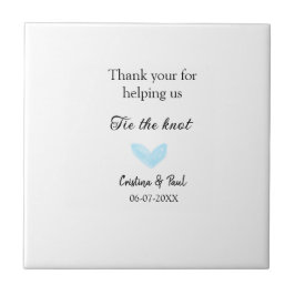 Vielen Dank Krawatte der Knoten blauen Herz Hochze Fliese