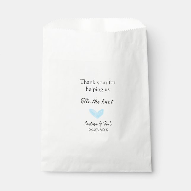 Vielen Dank Krawatte der Knoten blauen Herz Hochze Geschenktütchen (Vorderseite)