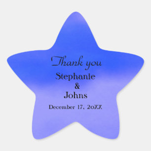 Vielen Dank Label Deep Blue Cloud Abstrakt Hochzei Stern-Aufkleber