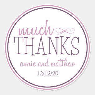 Vielen Dank Labels (Plum / Lila) Runder Aufkleber