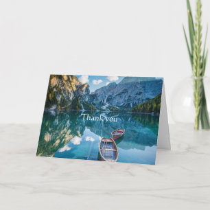 Vielen Dank Landscape Mountain Lake Boat Scripture Karte