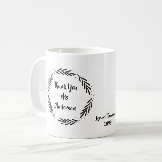 Vielen Dank, Leaf Wreath Coffee Tasse (Vorderseite Links)