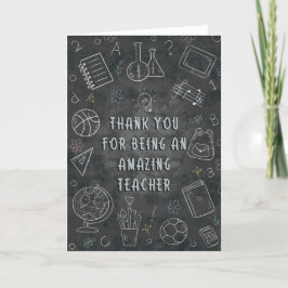 Vielen Dank Lehrer Chalkboard-Karte Karte