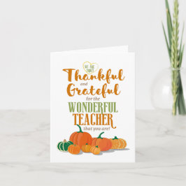 Vielen Dank Lehrer Erntedank Themed Karte
