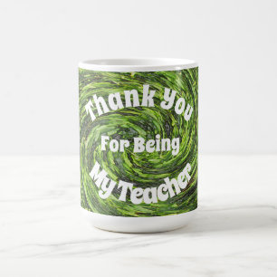Vielen Dank Lehrer Green Sprial Wertschätzung Kaffeetasse