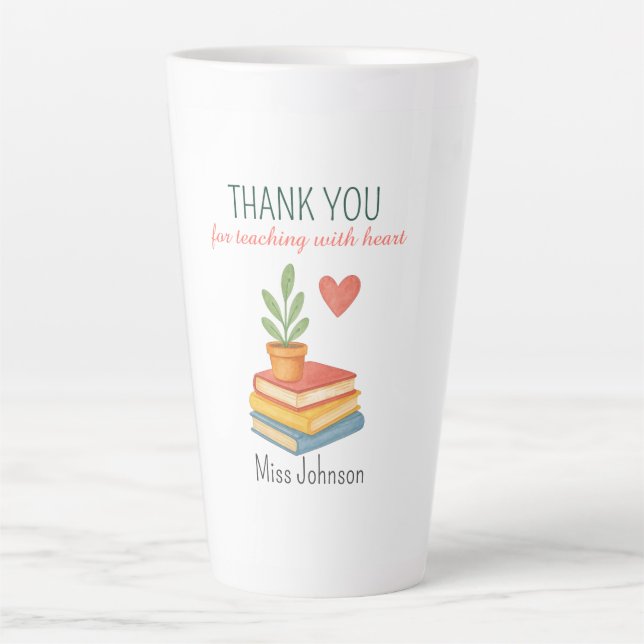 Vielen Dank Lehrer - herzliches Dankeschön Geschen Milchtasse (Vorderseite)