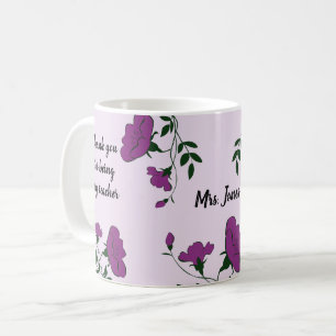 Vielen Dank Lehrer Lila Blumenempfehlung Kaffeetasse