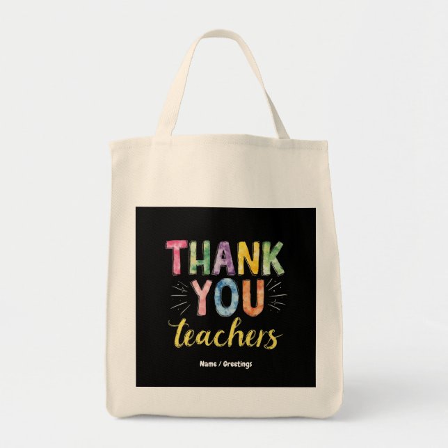Vielen Dank Lehrer & Schüler Abschluss Geschenk Tragetasche (Vorne)