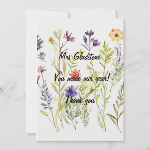 Vielen Dank Lehrer Sie haben unser Jahr gemacht. B Dankeskarte