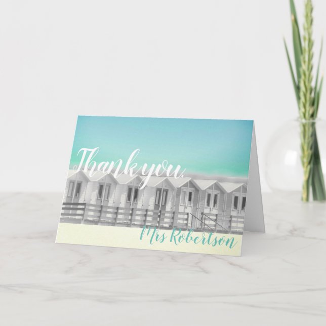 Vielen Dank Lehrer Strandhütte am Meer Karte (Vorderseite)