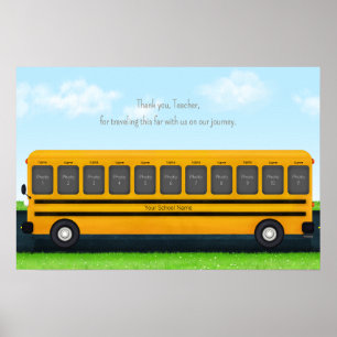 Vielen Dank Lehrer Yellow School Bus 11 Fotos Poster