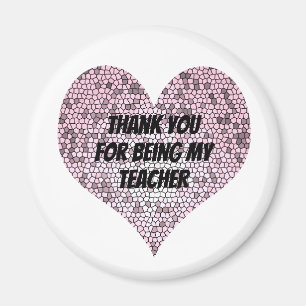 Vielen Dank Lehrerin Mosaik Pink Herzaufwertung Magnet
