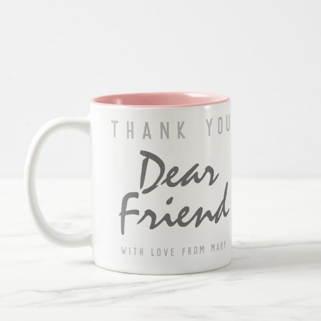 Vielen Dank, liebe Freunde Zweifarbige Tasse (Links)