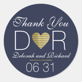 Vielen Dank . Liebe Herz . Gastgeschenk Hochzeit d Runder Aufkleber