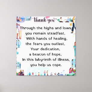 Vielen Dank, liebe Krankenhauspersonal Leinwanddruck