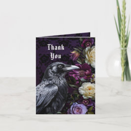 Vielen Dank Lila Bouquet mit Crow | Foto Dankeskarte