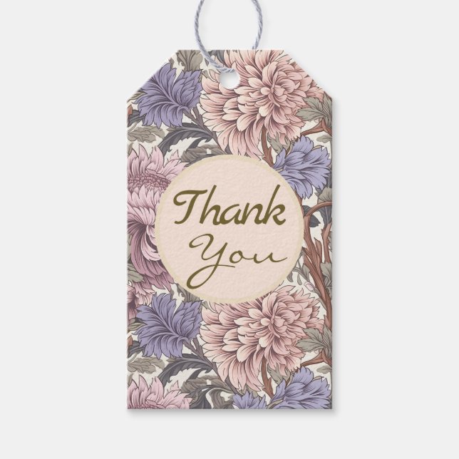 Vielen Dank, Lila Girly, der Blumengarten Geschenkanhänger (Vorderseite)