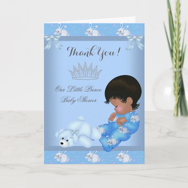 Vielen Dank Little Prince Baby Shower Blue AM Dankeskarte (Vorderseite)