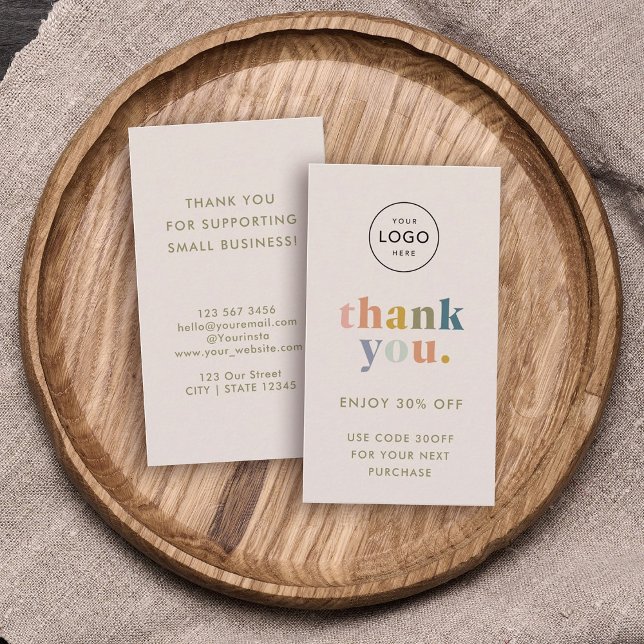 Vielen Dank! Logo für kleine Unternehmen Rabattkarte (Von Creator hochgeladen)